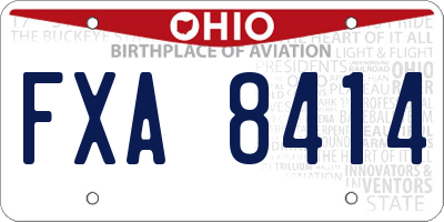 OH license plate FXA8414