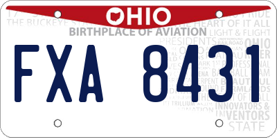 OH license plate FXA8431