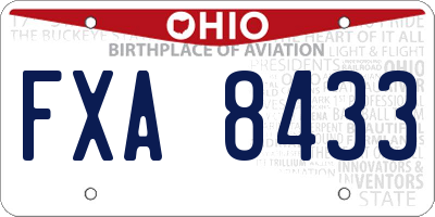 OH license plate FXA8433
