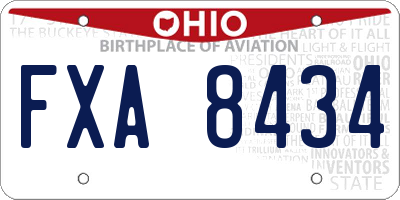 OH license plate FXA8434