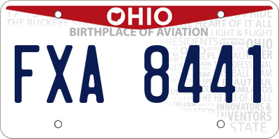OH license plate FXA8441