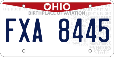 OH license plate FXA8445