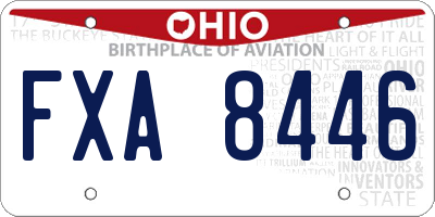 OH license plate FXA8446