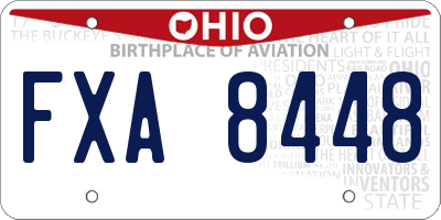 OH license plate FXA8448