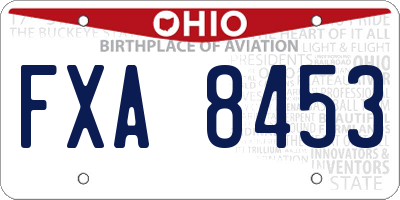 OH license plate FXA8453