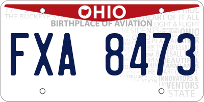 OH license plate FXA8473