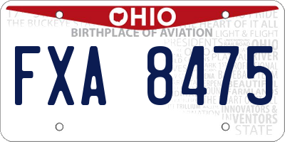 OH license plate FXA8475