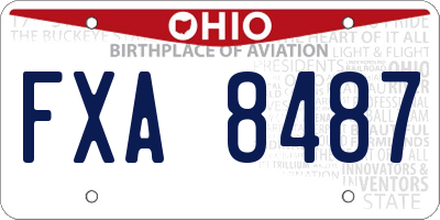 OH license plate FXA8487