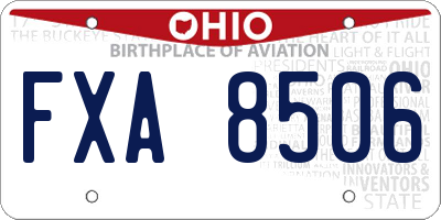 OH license plate FXA8506