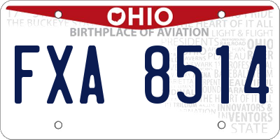 OH license plate FXA8514