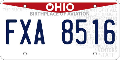 OH license plate FXA8516
