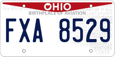 OH license plate FXA8529