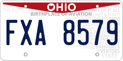 OH license plate FXA8579