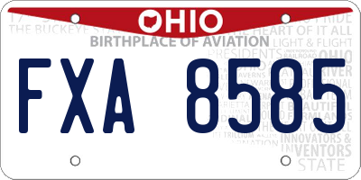 OH license plate FXA8585