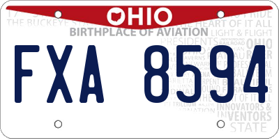 OH license plate FXA8594