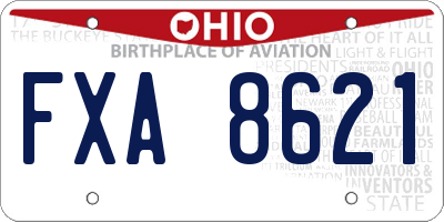 OH license plate FXA8621