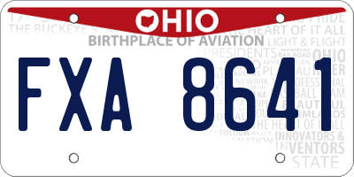OH license plate FXA8641