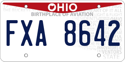 OH license plate FXA8642