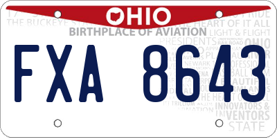OH license plate FXA8643