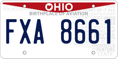 OH license plate FXA8661