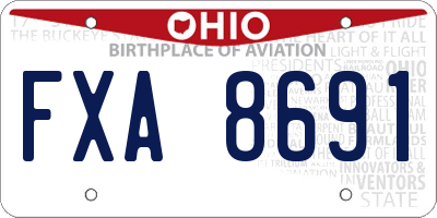 OH license plate FXA8691