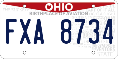 OH license plate FXA8734