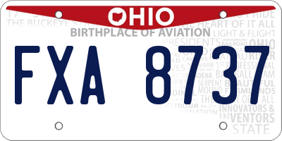 OH license plate FXA8737
