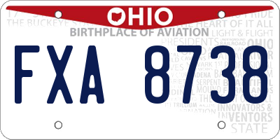 OH license plate FXA8738