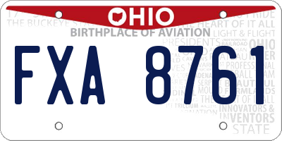 OH license plate FXA8761