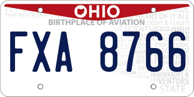 OH license plate FXA8766