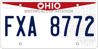 OH license plate FXA8772