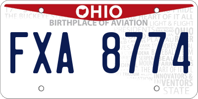 OH license plate FXA8774