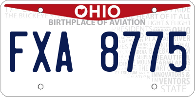 OH license plate FXA8775