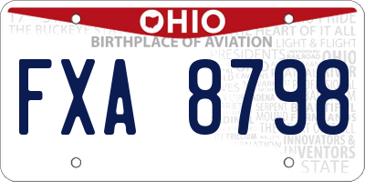 OH license plate FXA8798
