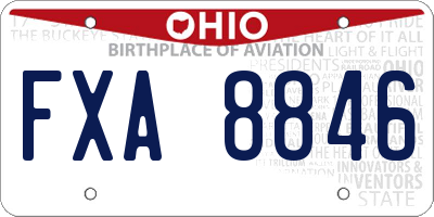 OH license plate FXA8846