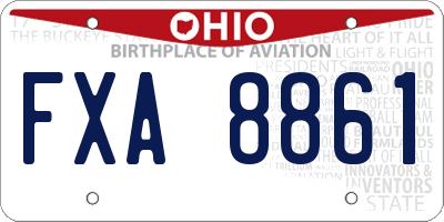OH license plate FXA8861
