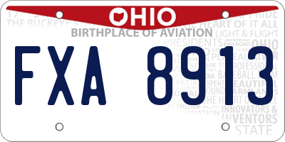 OH license plate FXA8913