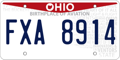 OH license plate FXA8914
