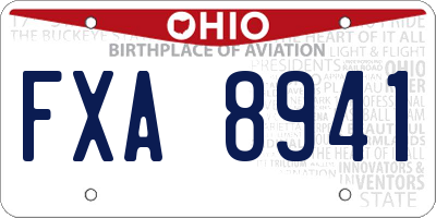 OH license plate FXA8941