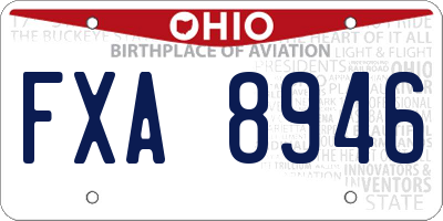 OH license plate FXA8946