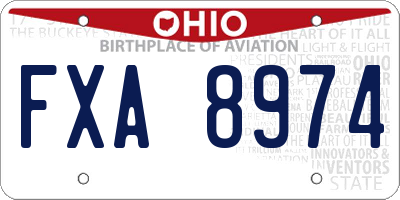 OH license plate FXA8974