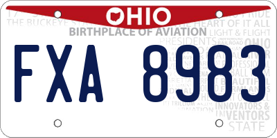 OH license plate FXA8983