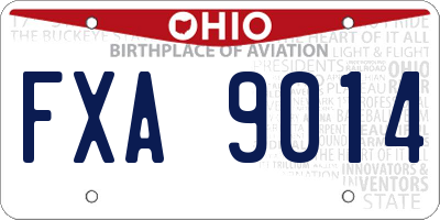 OH license plate FXA9014