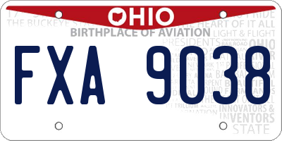 OH license plate FXA9038