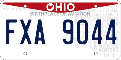 OH license plate FXA9044