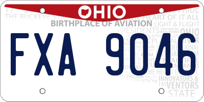 OH license plate FXA9046