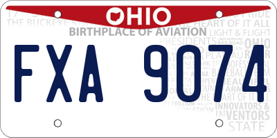 OH license plate FXA9074