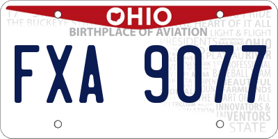 OH license plate FXA9077