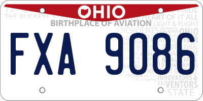 OH license plate FXA9086