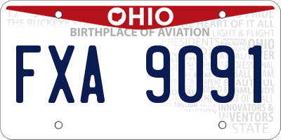 OH license plate FXA9091
